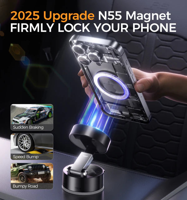 MagGrip™ – Foldable Vacuum-Lock Magnetic Phone Holder