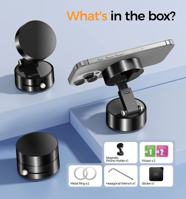 MagGrip™ – Foldable Vacuum-Lock Magnetic Phone Holder
