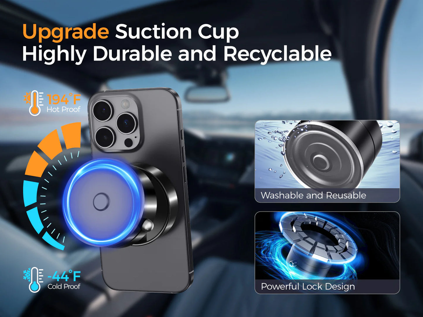 MagGrip™ – Foldable Vacuum-Lock Magnetic Phone Holder