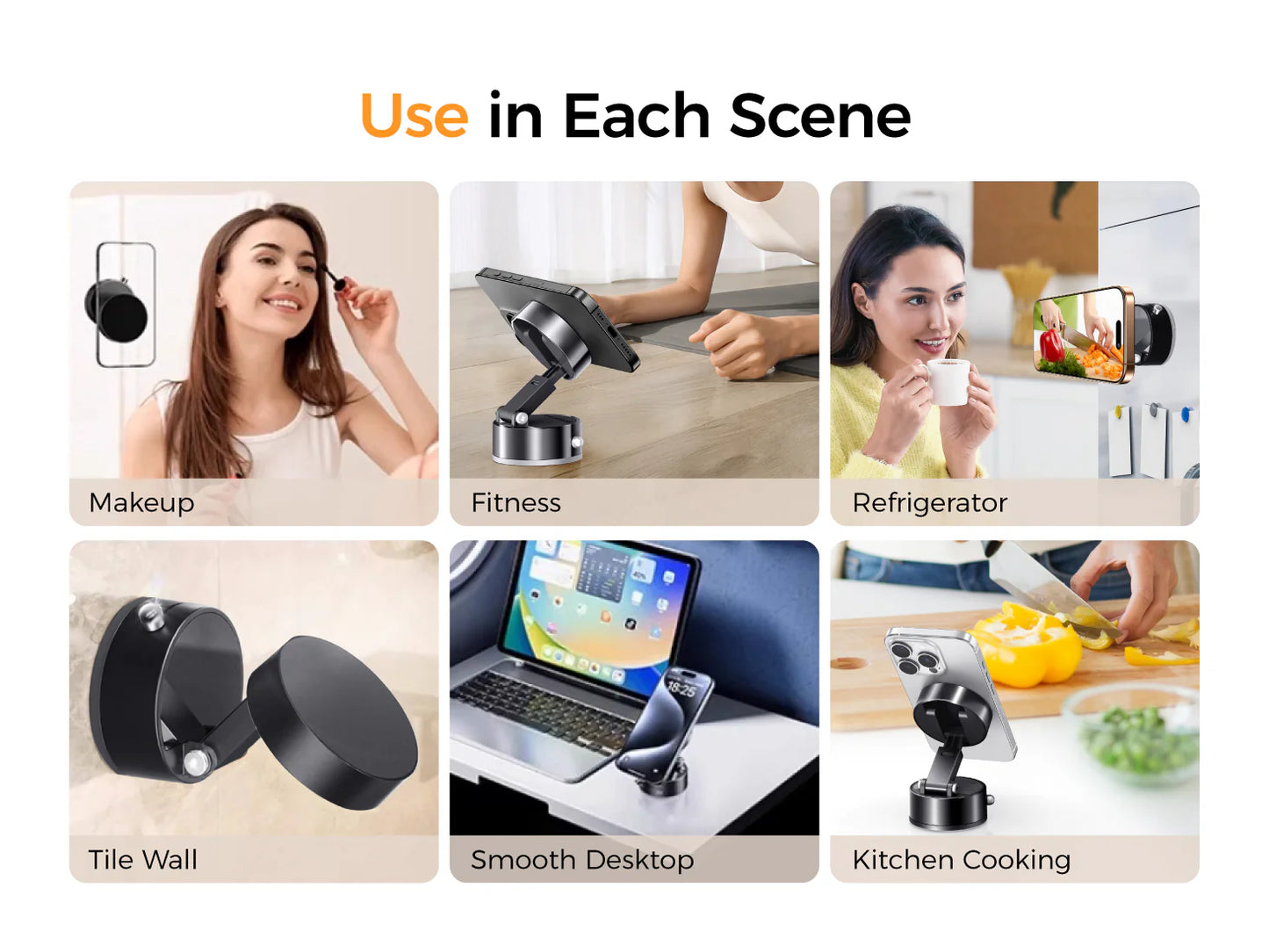 MagGrip™ – Foldable Vacuum-Lock Magnetic Phone Holder