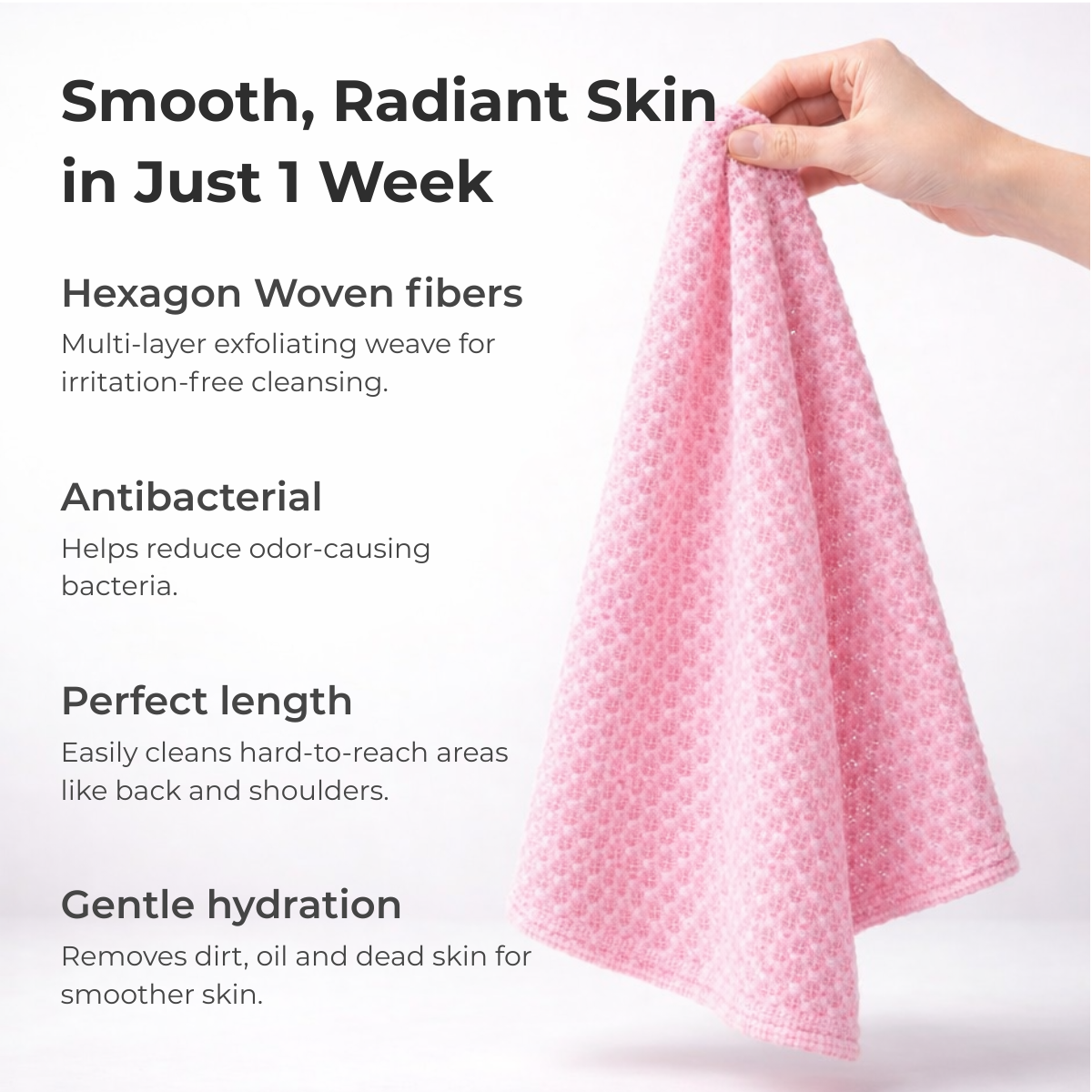 Korean Exfoliating Antibacterial Shower Towel