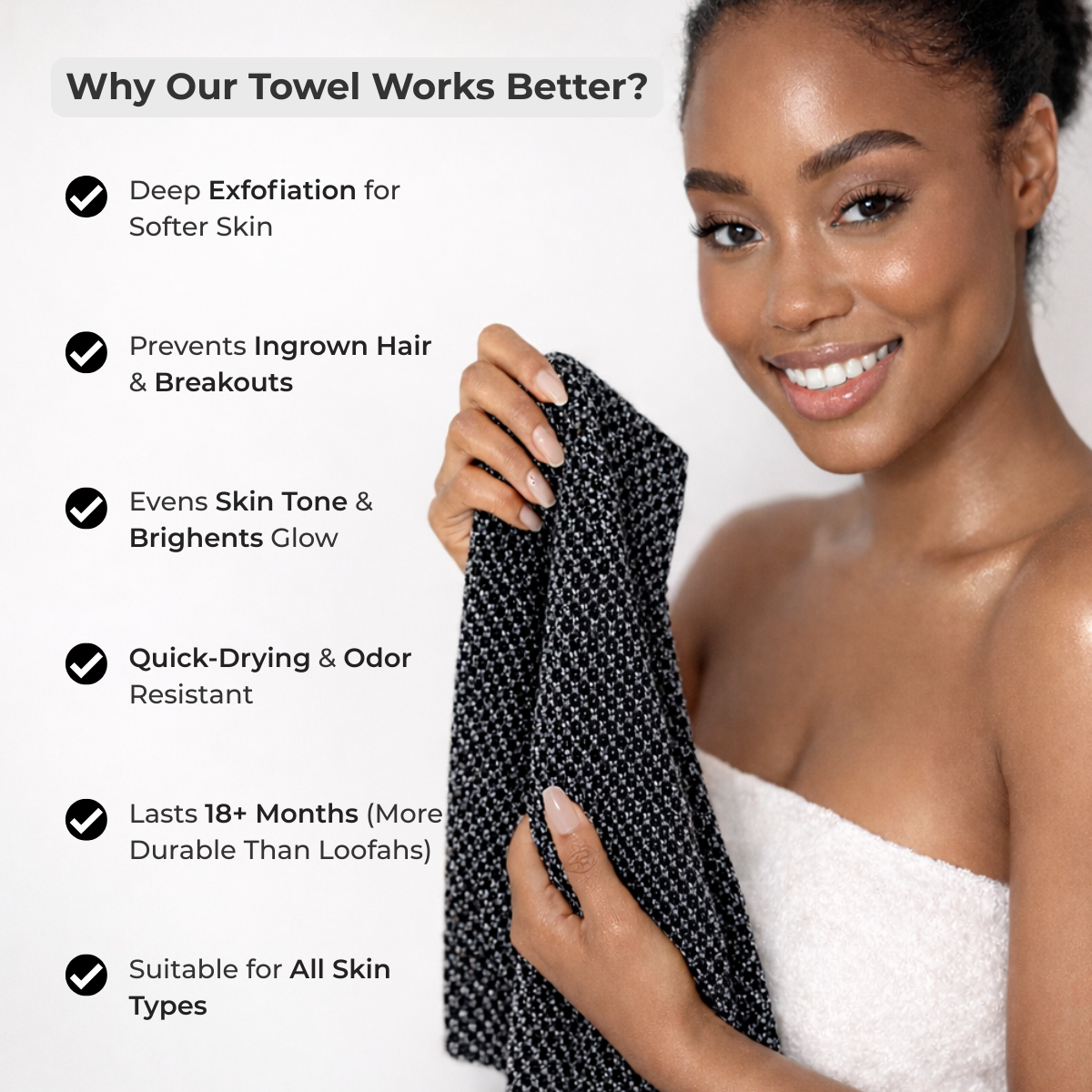 Korean Exfoliating Antibacterial Shower Towel